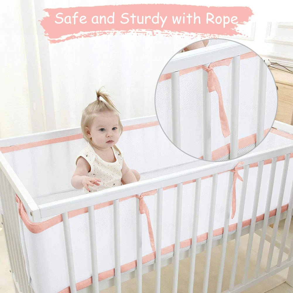 Anti-collision Breathable Mesh Crib Bumper